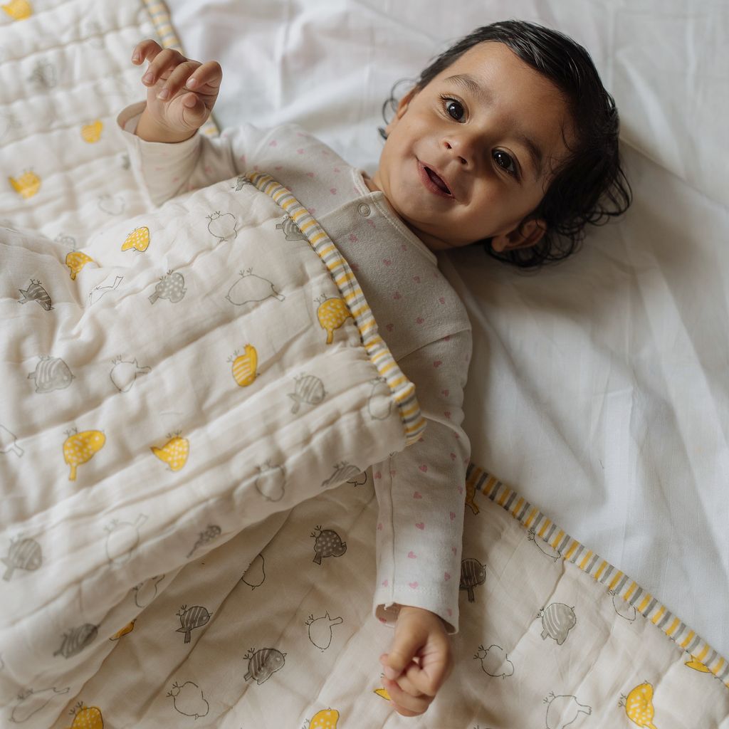 Reversible Mulmul Quilt | Hand-Block Printed