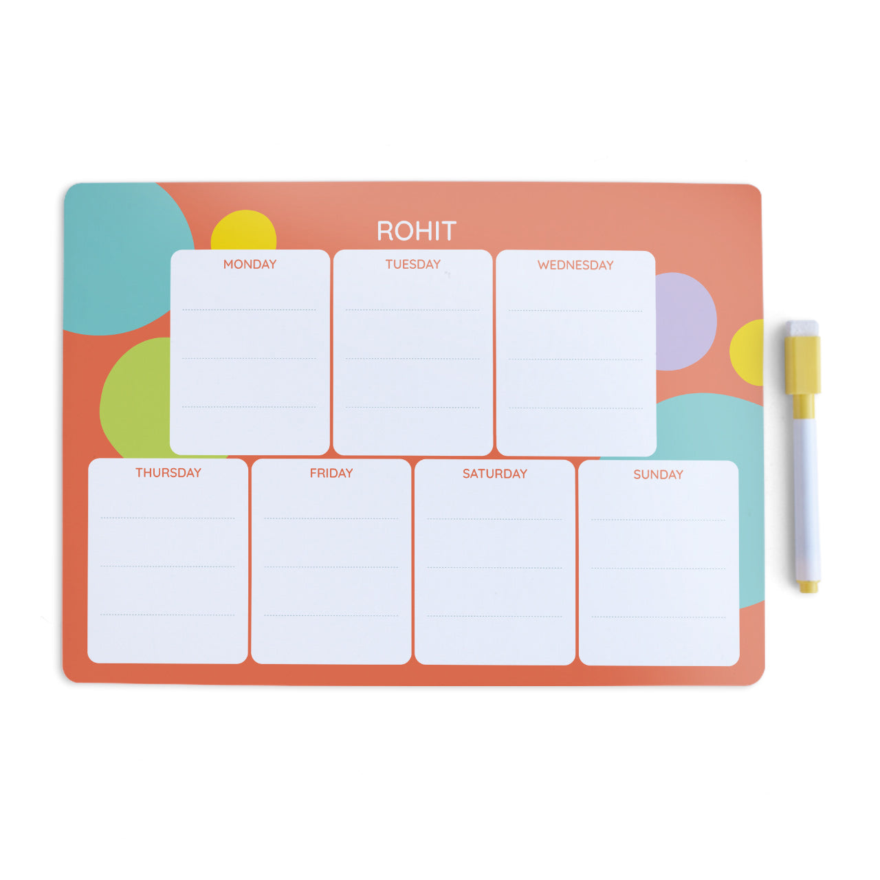 Personalised Meal / Weekly Planner - Polka Dots