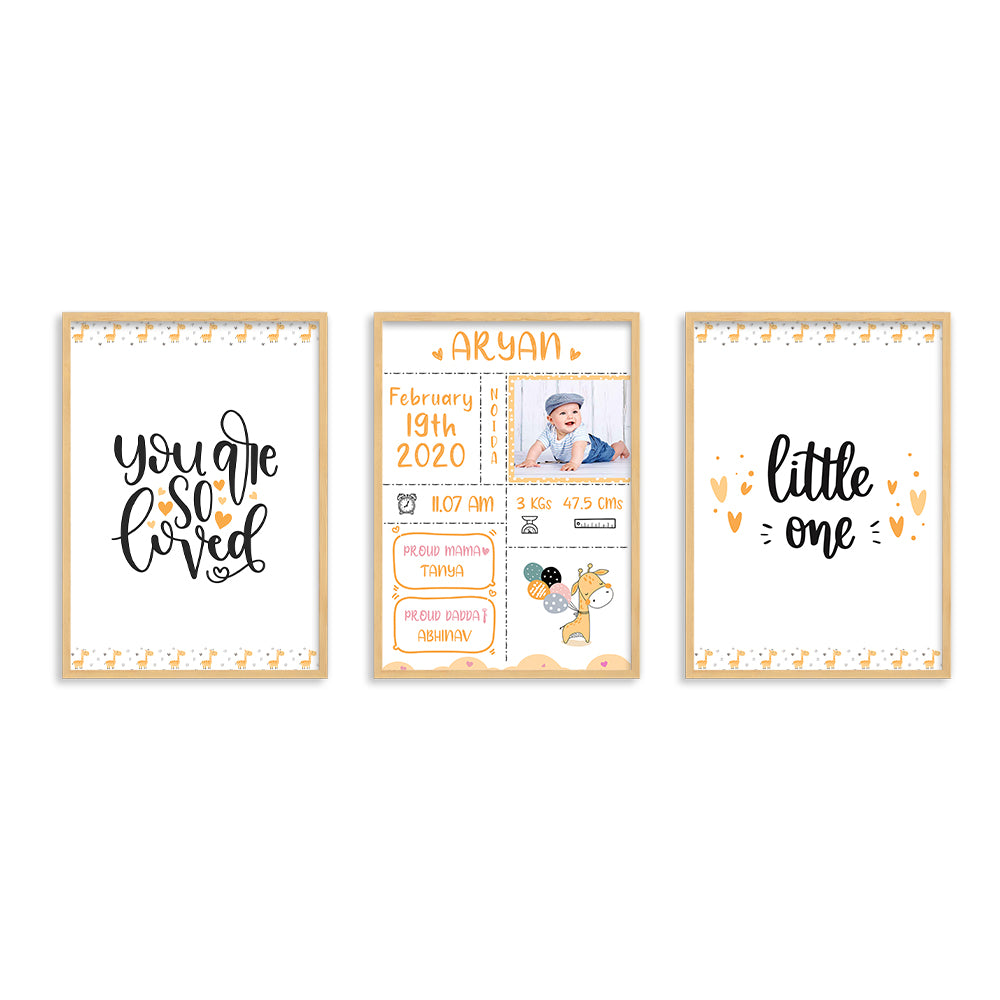 Doodle's Wall Frames - Baby Giraffe (Set Of 3) Style 1