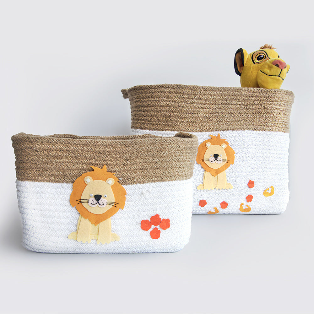 Baby Animals- Cotton Rope Basket- Individual/ Set Of 2