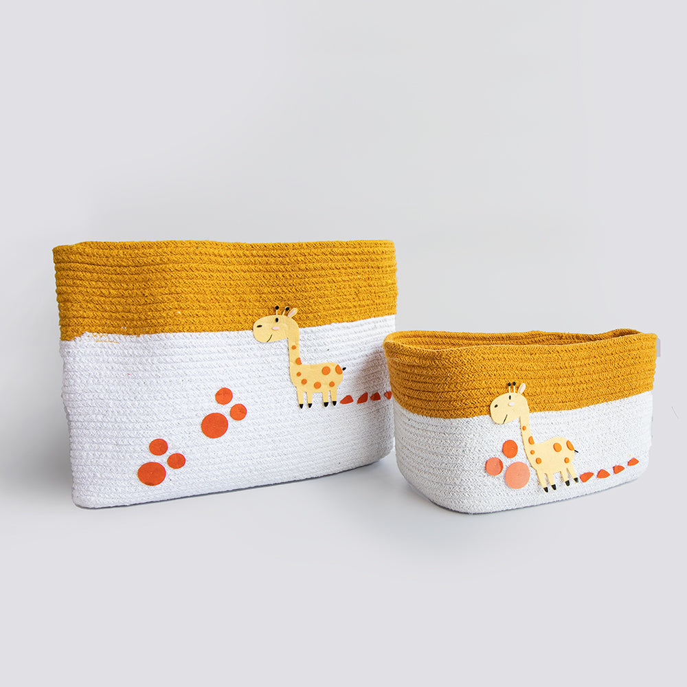 Baby Giraffe - Cotton Rope Basket- Individual/ Set of 2