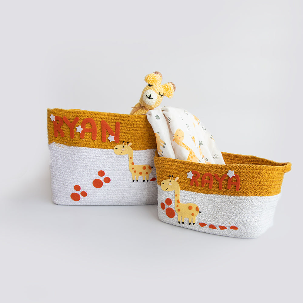 Baby Giraffe - Cotton Rope Basket- Individual/ Set of 2