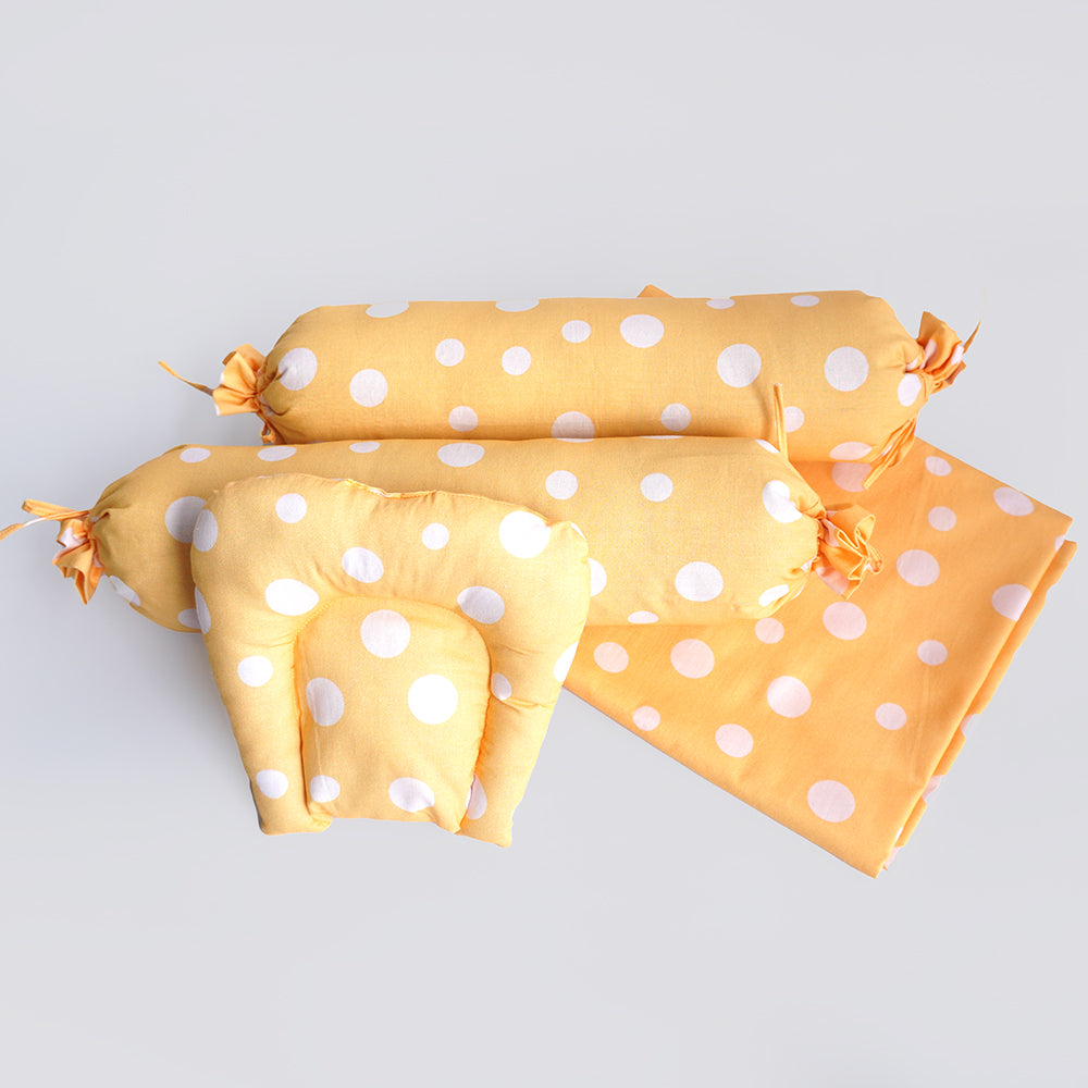 Cute Polka - Cot Bedsheet Set (Fitted)