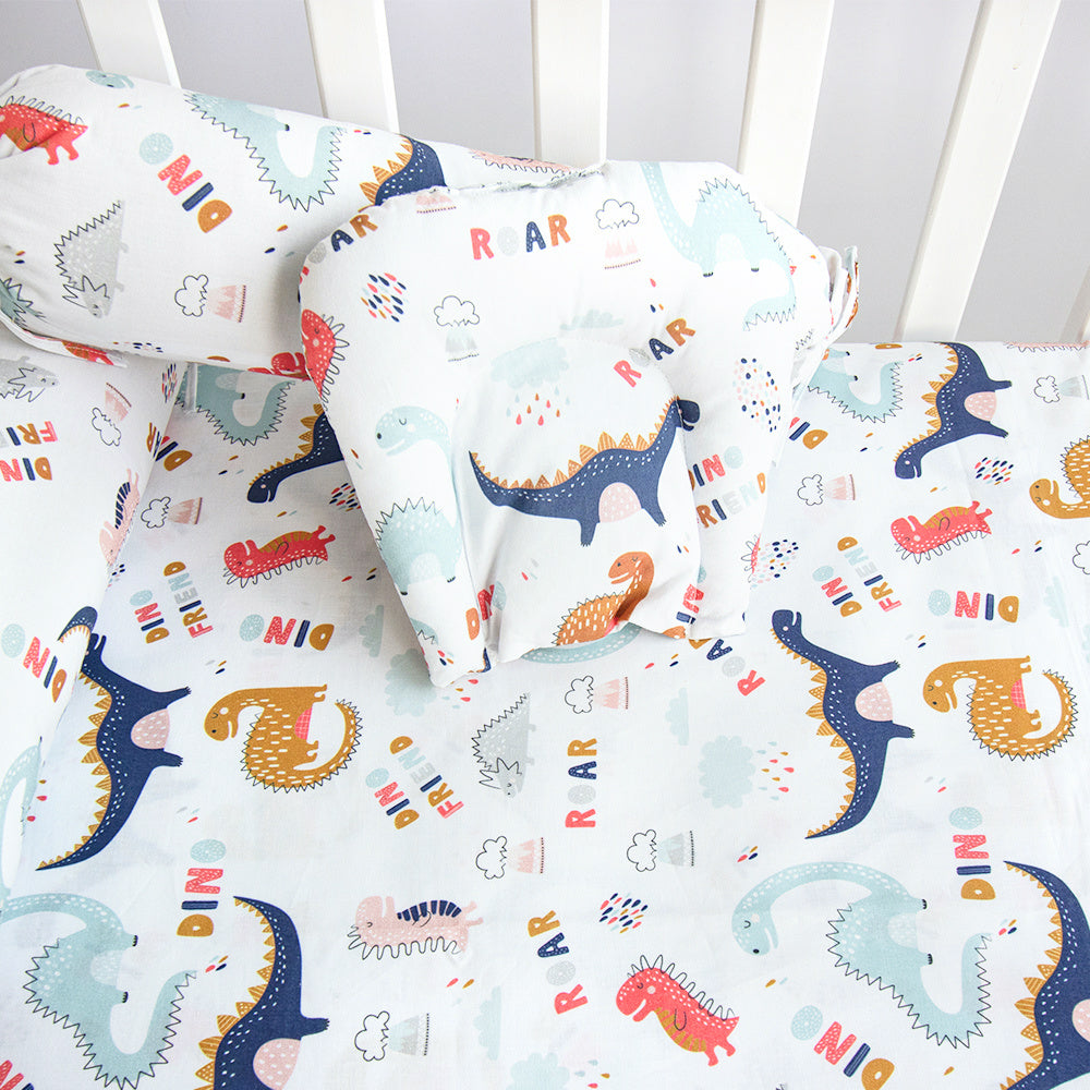 Dino Friend - Cot Bedsheet Set (Fitted)