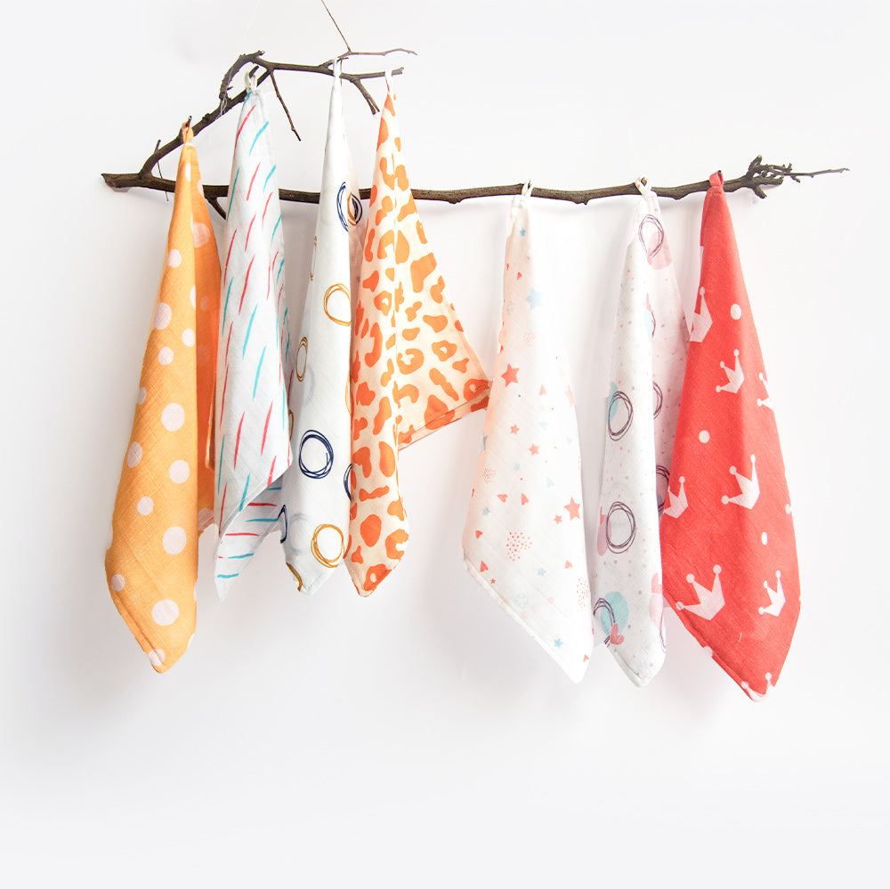 Doodle Love - Organic Muslin Wipes (Set Of 7)