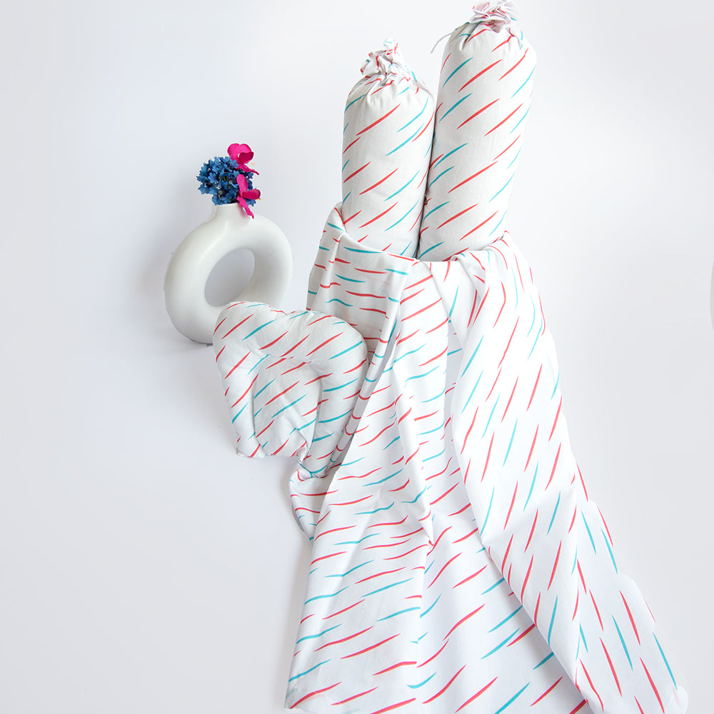Doodle Rain- Organic Cot Bedding Gift Set
