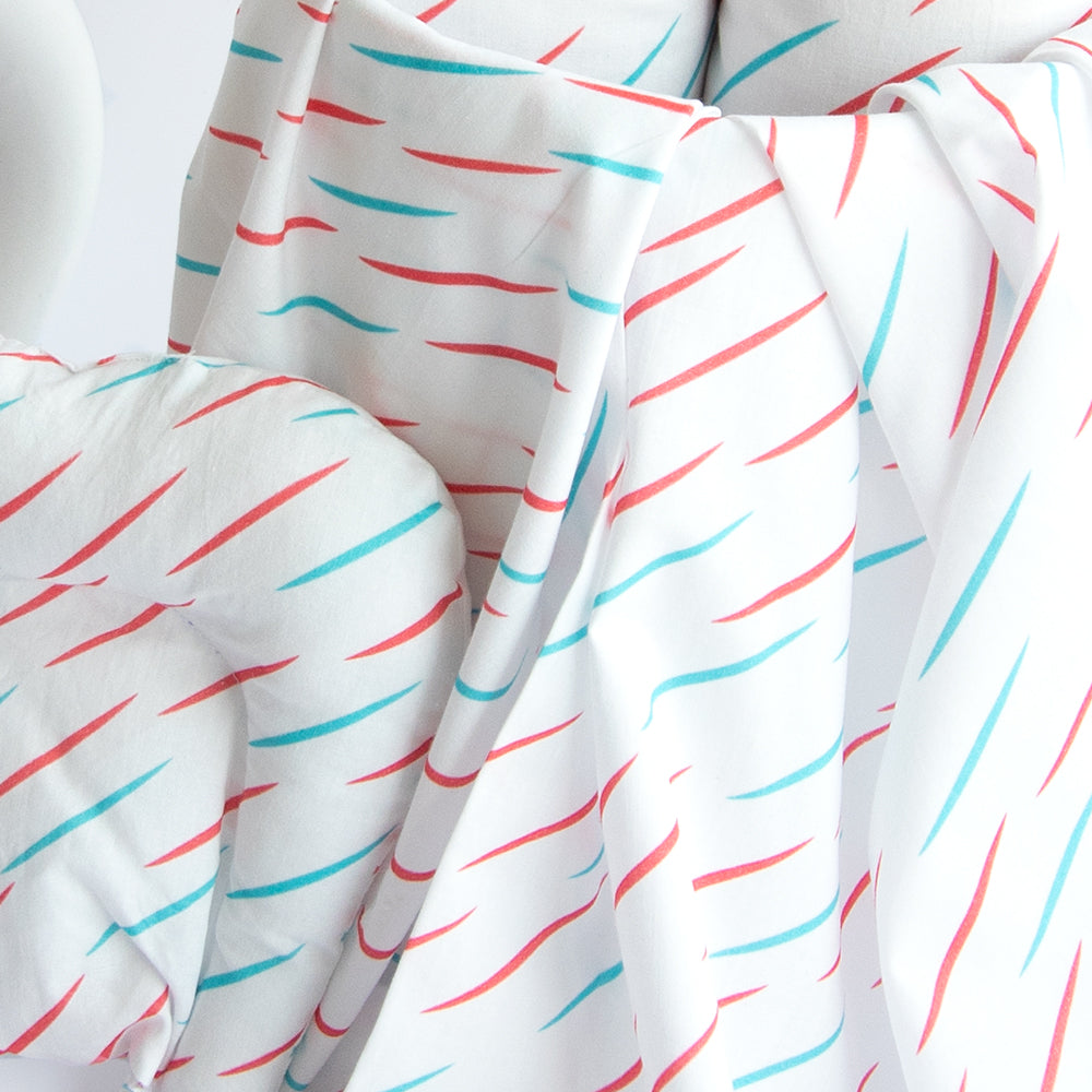 Doodle Rain- Cot Bedsheet Set (Fitted)
