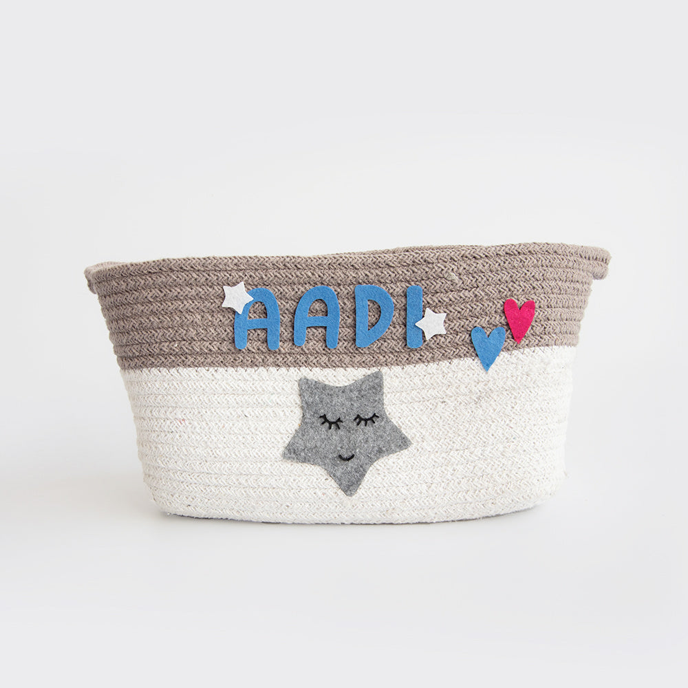 Personalised Return Gift Collection - Twinkly Stars (Storage Basket & Wall Frame)