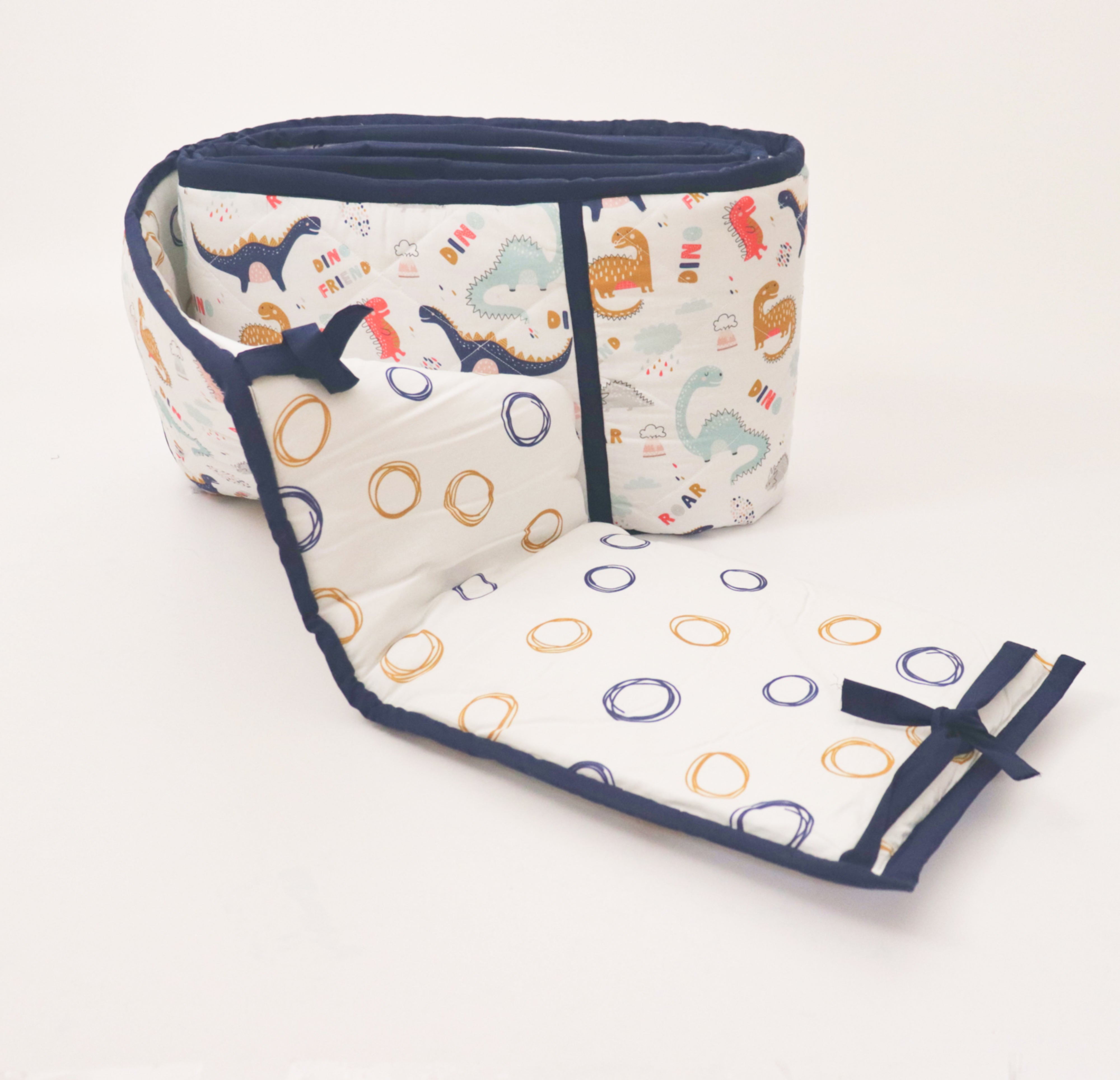 Dino Friend - Quilted Cot Bumper