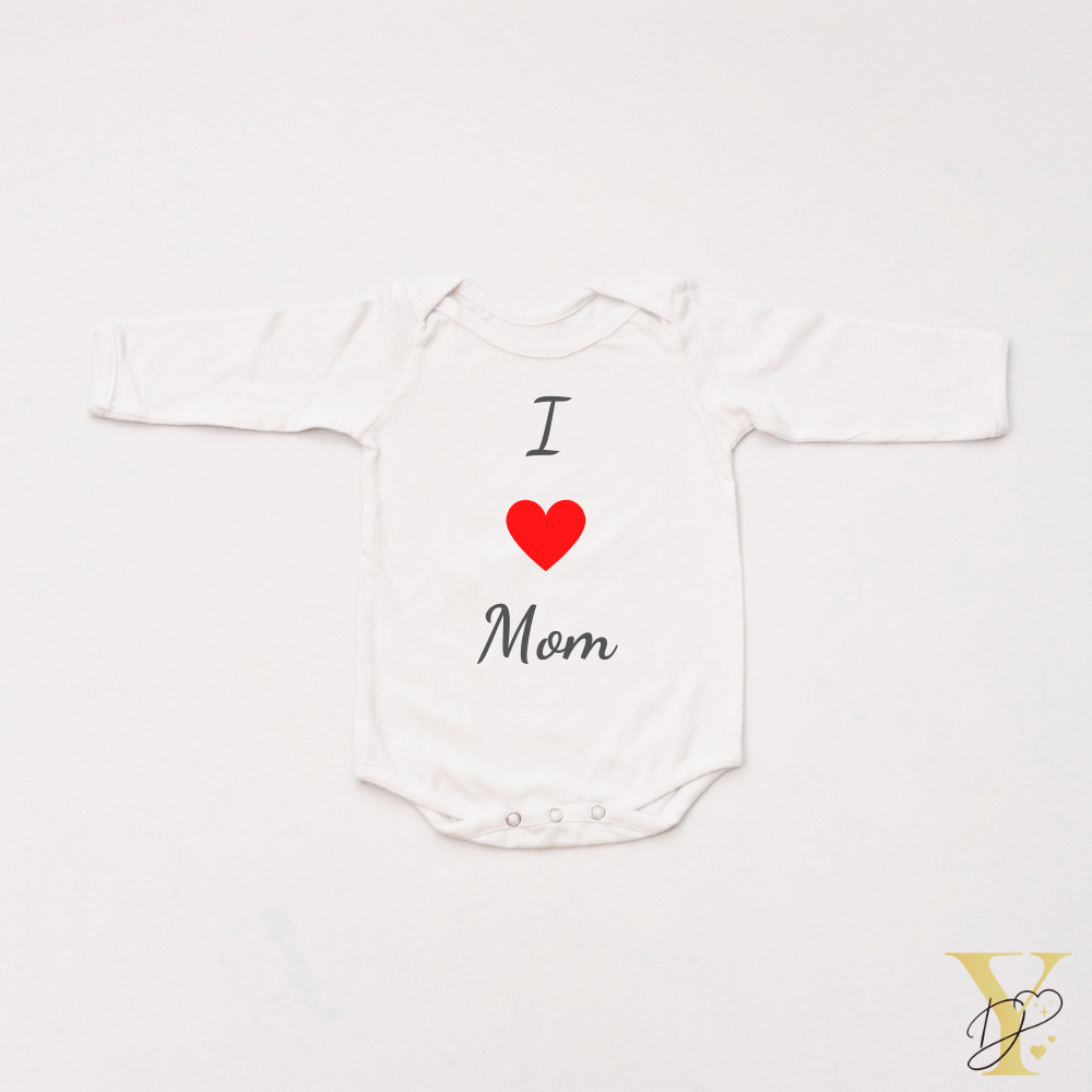 I Love Mom Bodysuit (Full Sleeves)