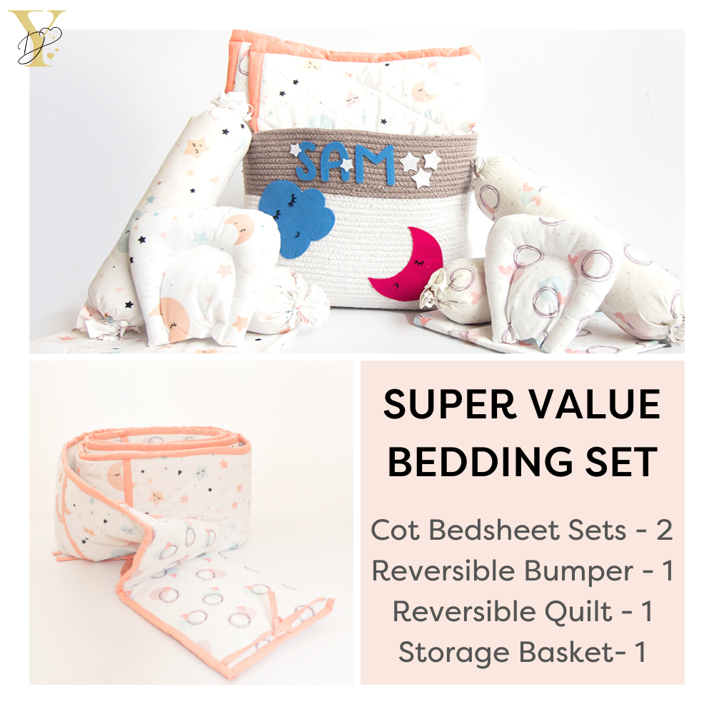 Super Value Bedding Set - In The Sky & Circle Of Love (Set Of 11)