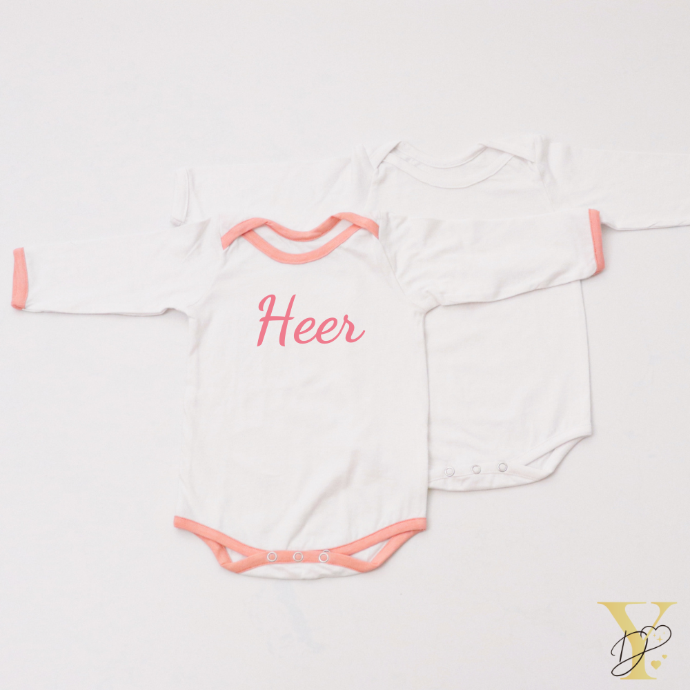 Peach Love Bodysuits (Full Sleeves)- Set Of 2