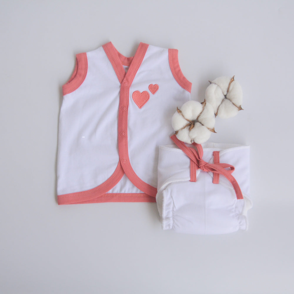 Red Hearts Babywear Set