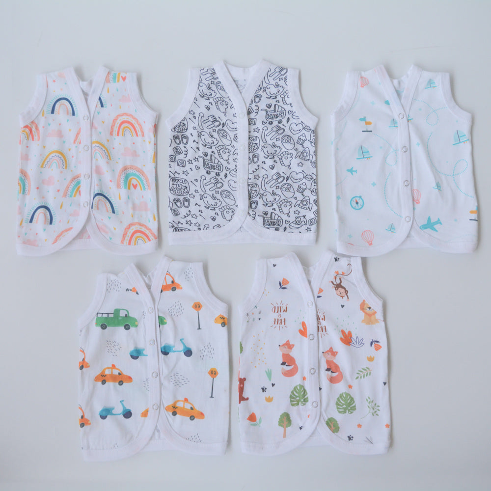 All Colours - Doodle Baby Vests (Set of 5)