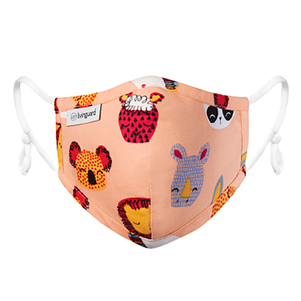 Livinguard Kids STREET Mask - Orange Koala |Anti-Microbial |Destroys 99.9% Coronavirus | Washable & Reusable