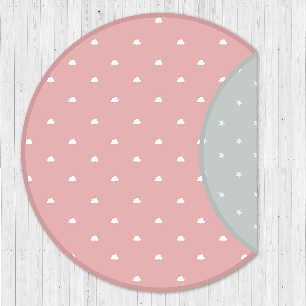Organic Cushioned Playmat- Clouds (Pink)