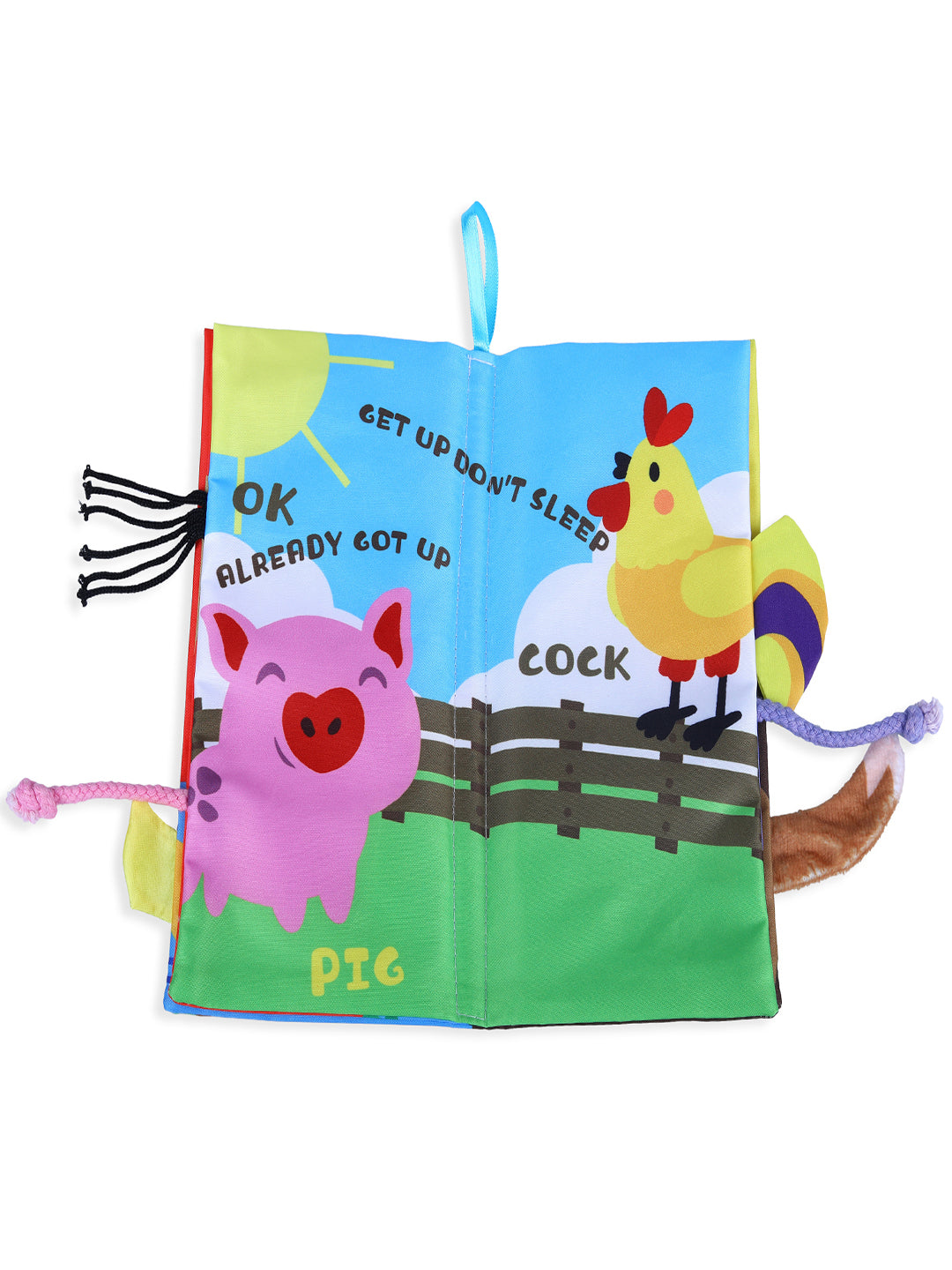 Baby Moo Farm Tail Early Children Sensory Development Interactive 3D Cloth Book With Rustle Paper - Multicolour