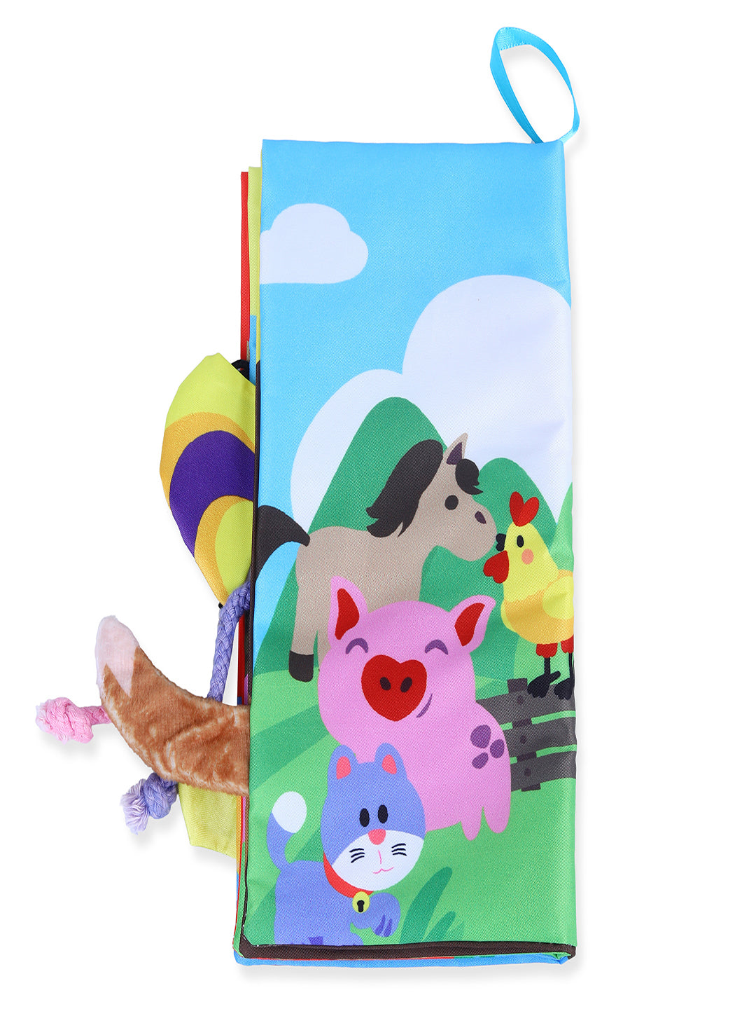 Baby Moo Farm Tail Early Children Sensory Development Interactive 3D Cloth Book With Rustle Paper - Multicolour