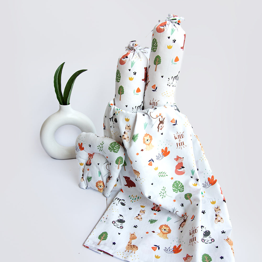 Baby Animals - Cot Bedsheet Set (Fitted)