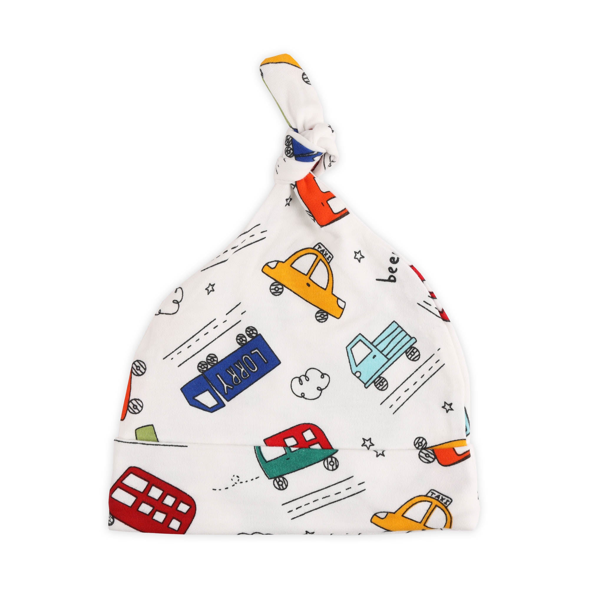 Kicks & Crawl- Vroom Vroom Knotted Caps - Pack of 3