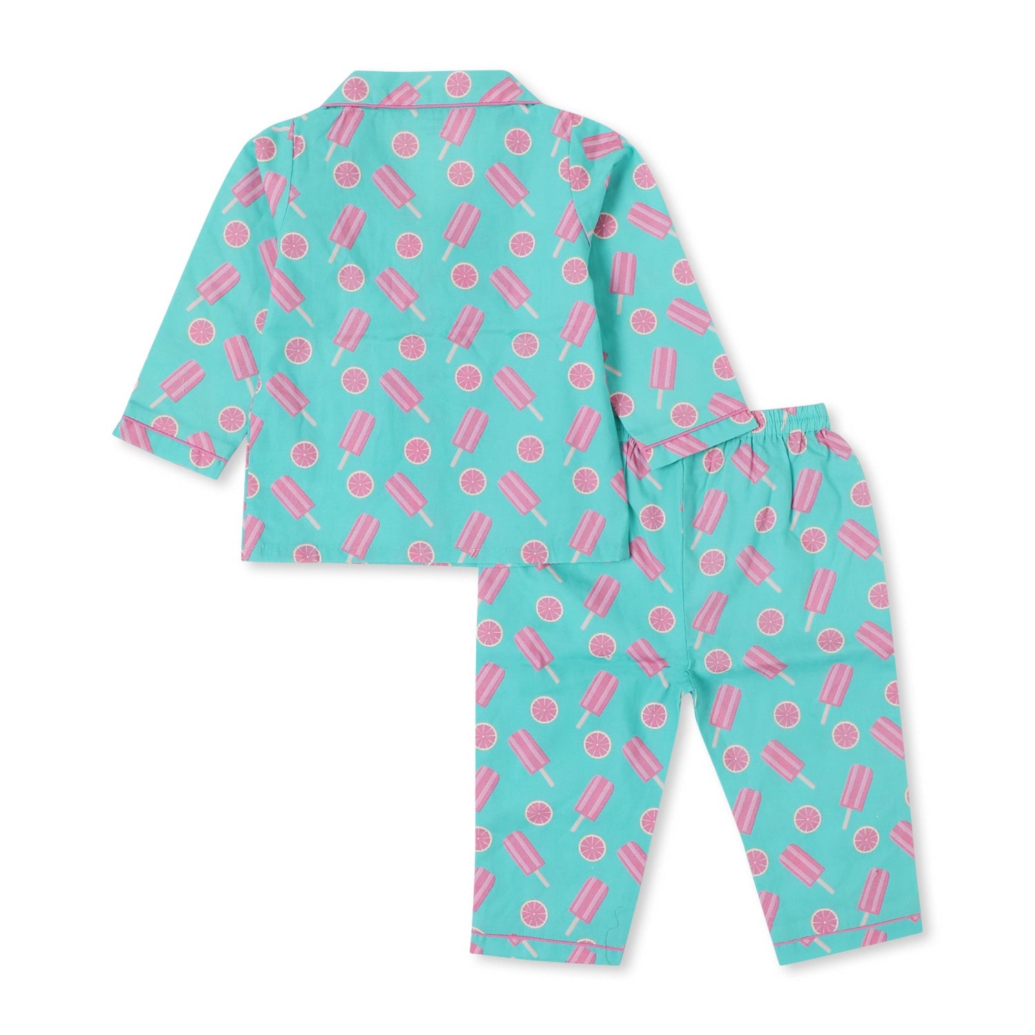 Giggles & Wiggles Tropical Vibes Cotton Front Open Night Suit Set