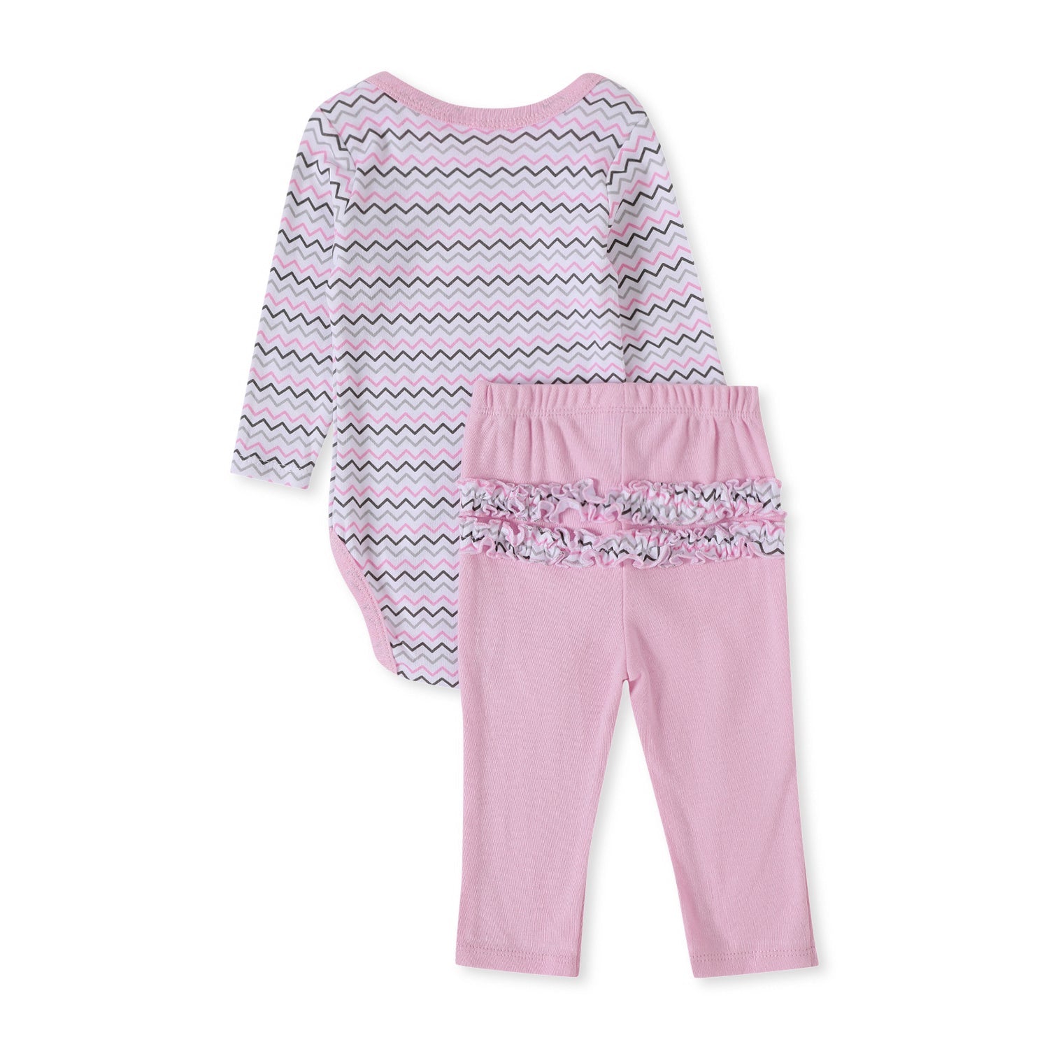 Giggles & Wiggles Chevron Pink Pink Onesies With Legging