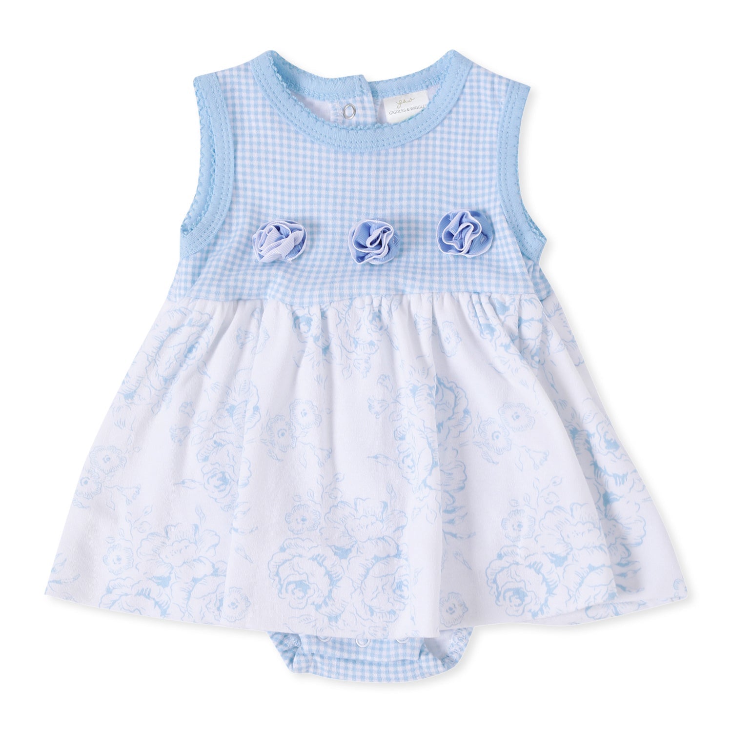 Giggles & Wiggles Let's Twirl Powder Blue Floral Dress With Accessories