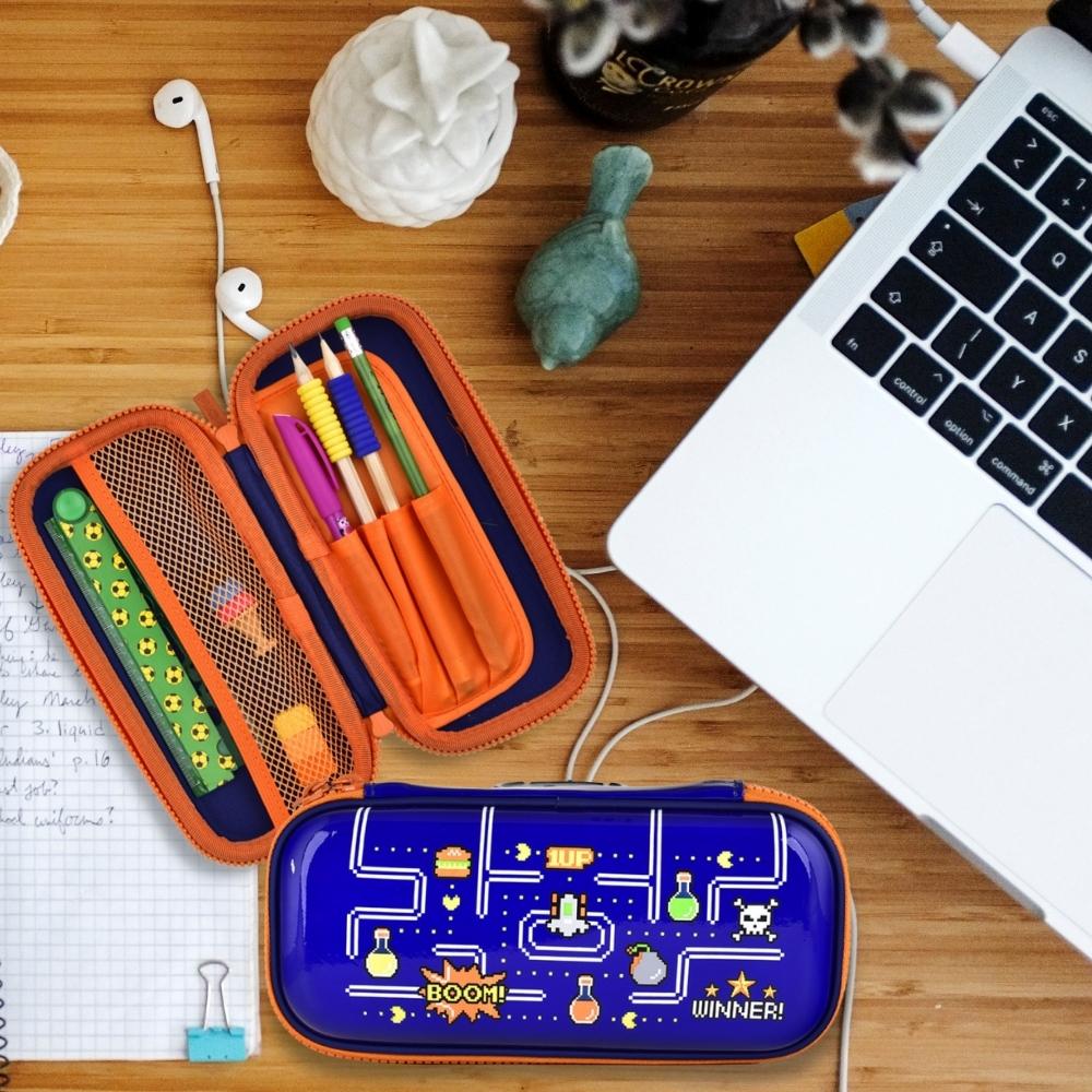 Gaming Pencil Case | Pac-man Design | Shiny Metallic Print