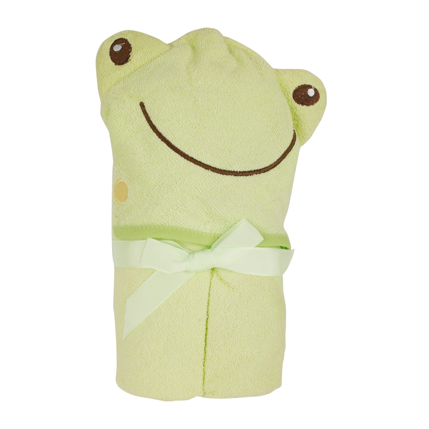 Baby Moo Happy Froggy Green Hooded Towel