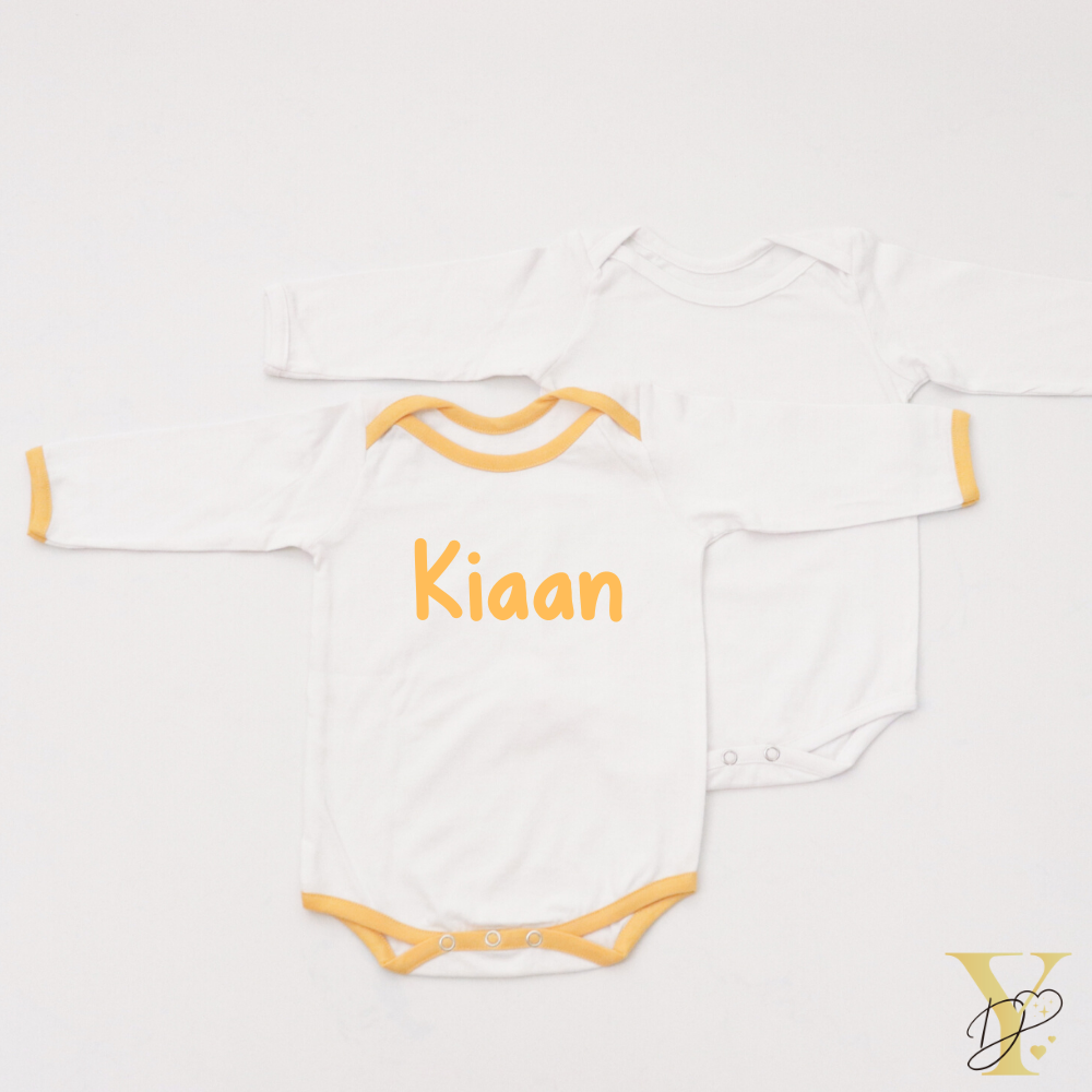 Yellow Love Bodysuits (Full Sleeves)- Set Of 2
