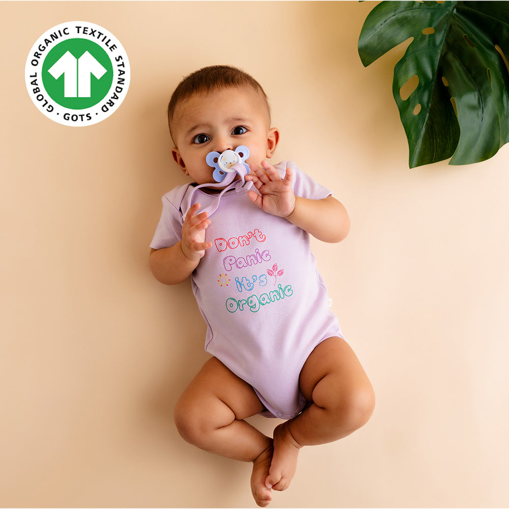 Greendigo Organic Cotton Lavender Bodysuit For New Born Baby Boys And Baby Girls