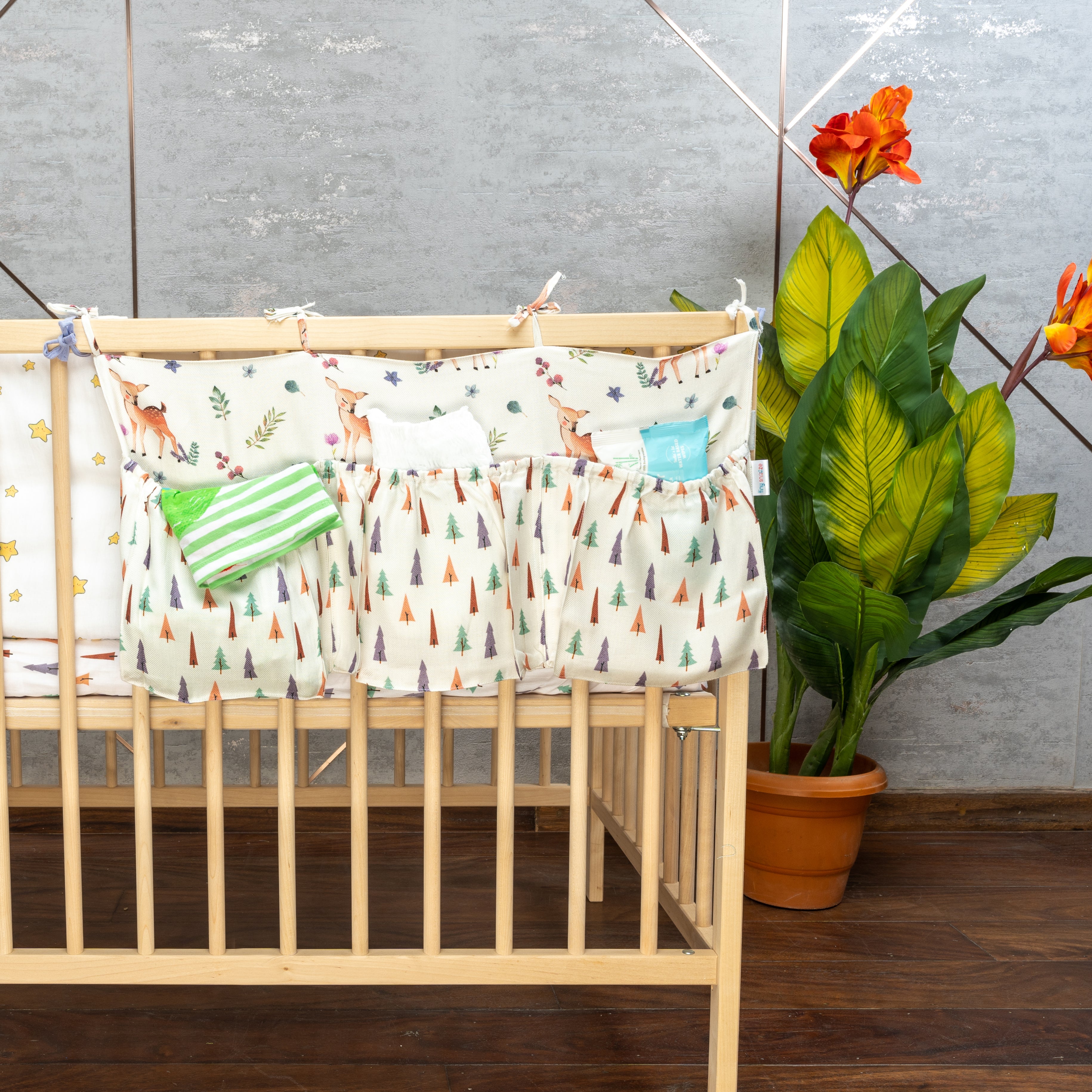 Tiny Snooze Cot Organiser- Enchanted Forest