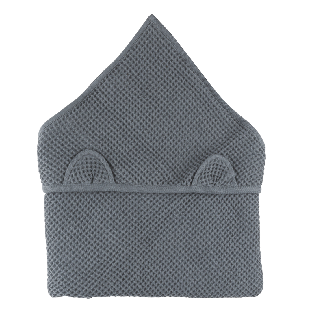 Dulaar Hooded Waffle Towel - Misty Blue