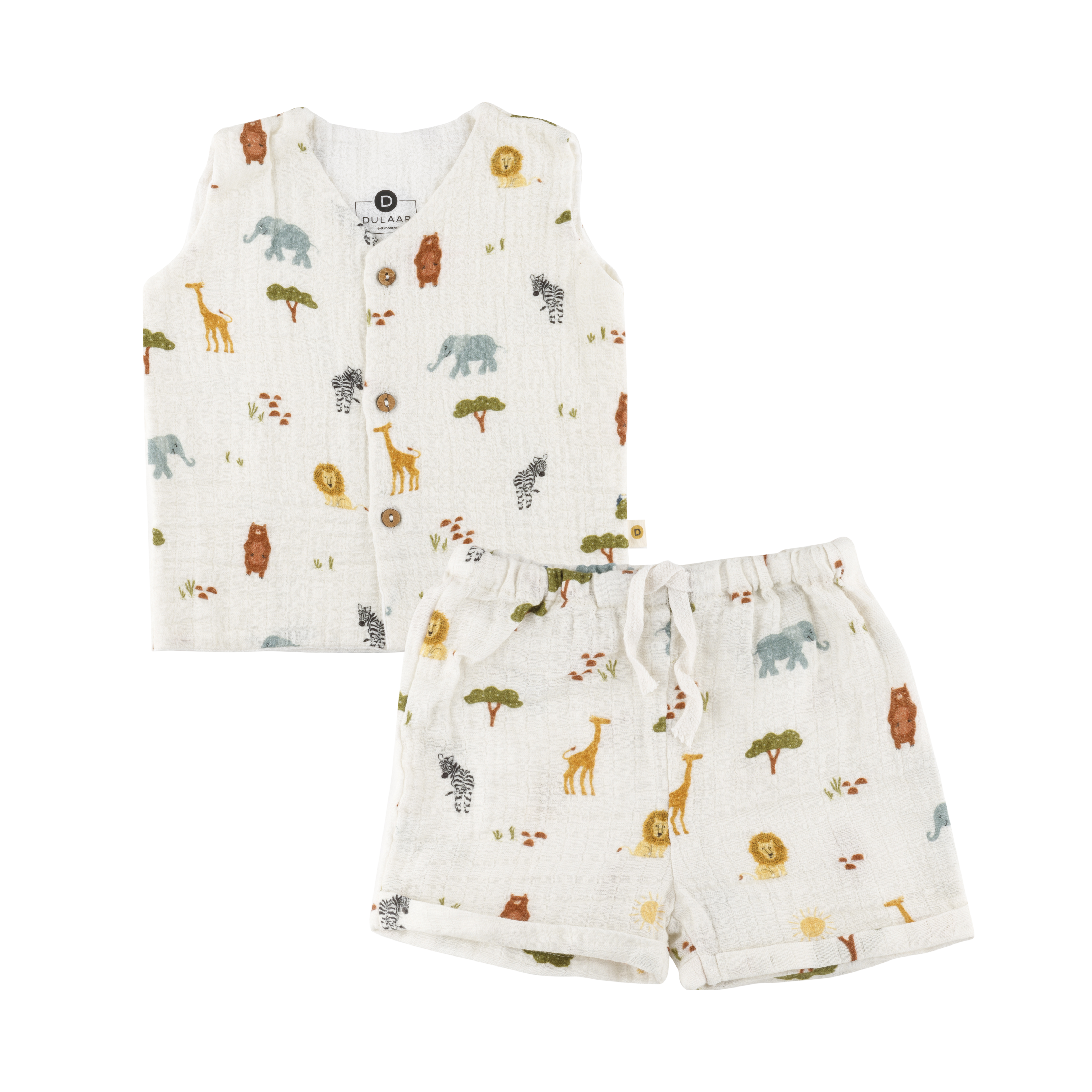 Dulaar Organic Muslin Vest & Shorts Set - Squad Goals