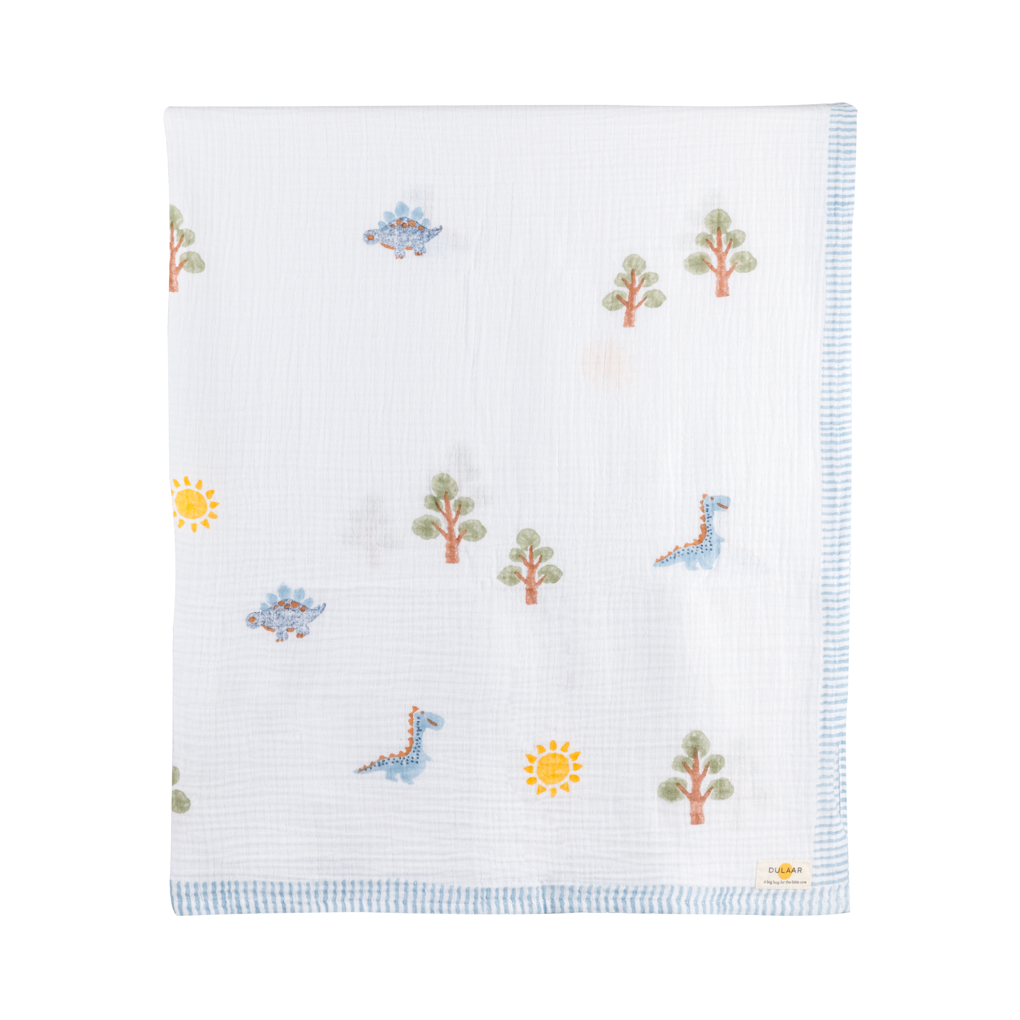 Dulaar Organic Muslin Swaddle (Hand-Block Printed) - A Day With Dinos