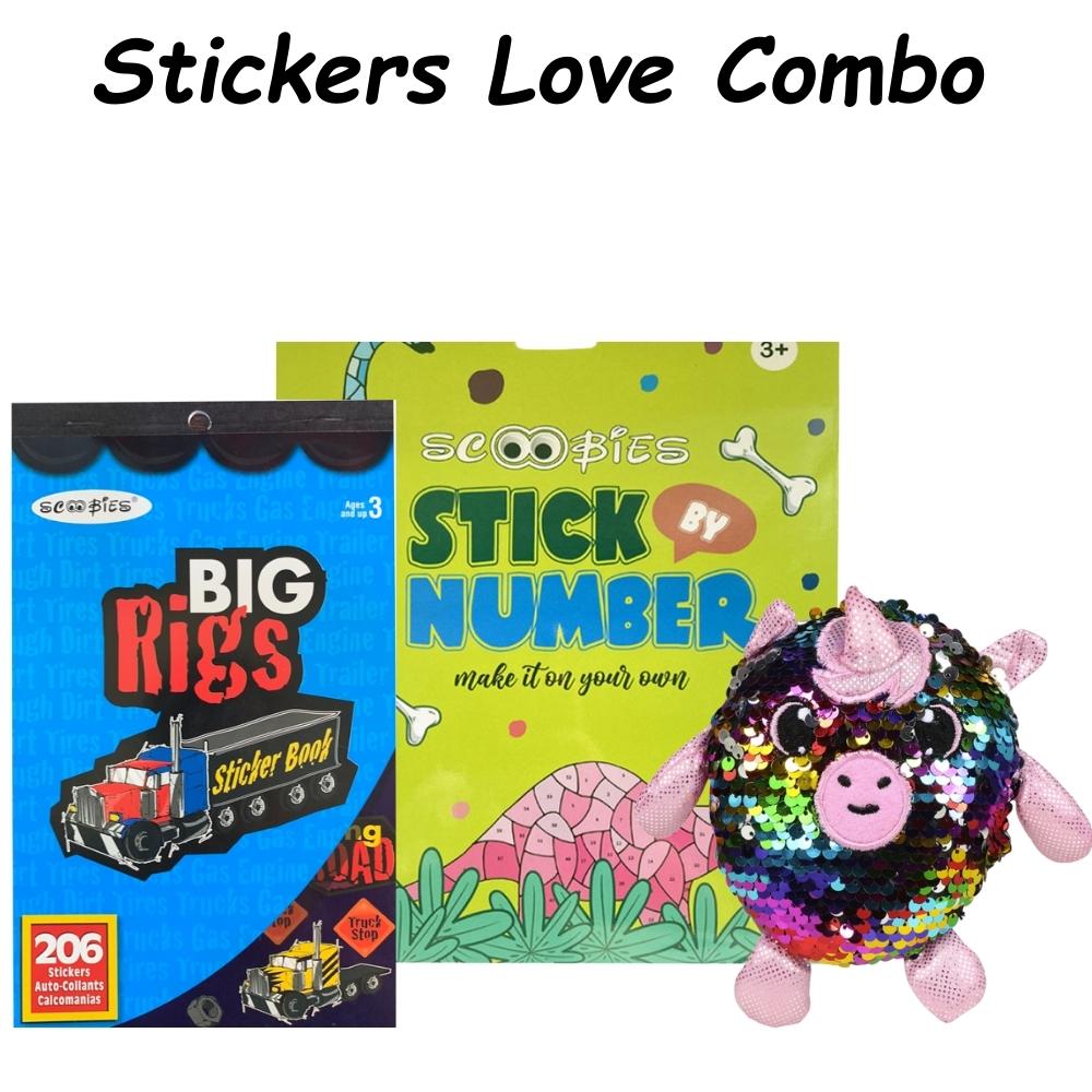 Stickers Love Combo | Fab 3 Goodies | Kids Joy Bundle | Boredom Buster Deal
