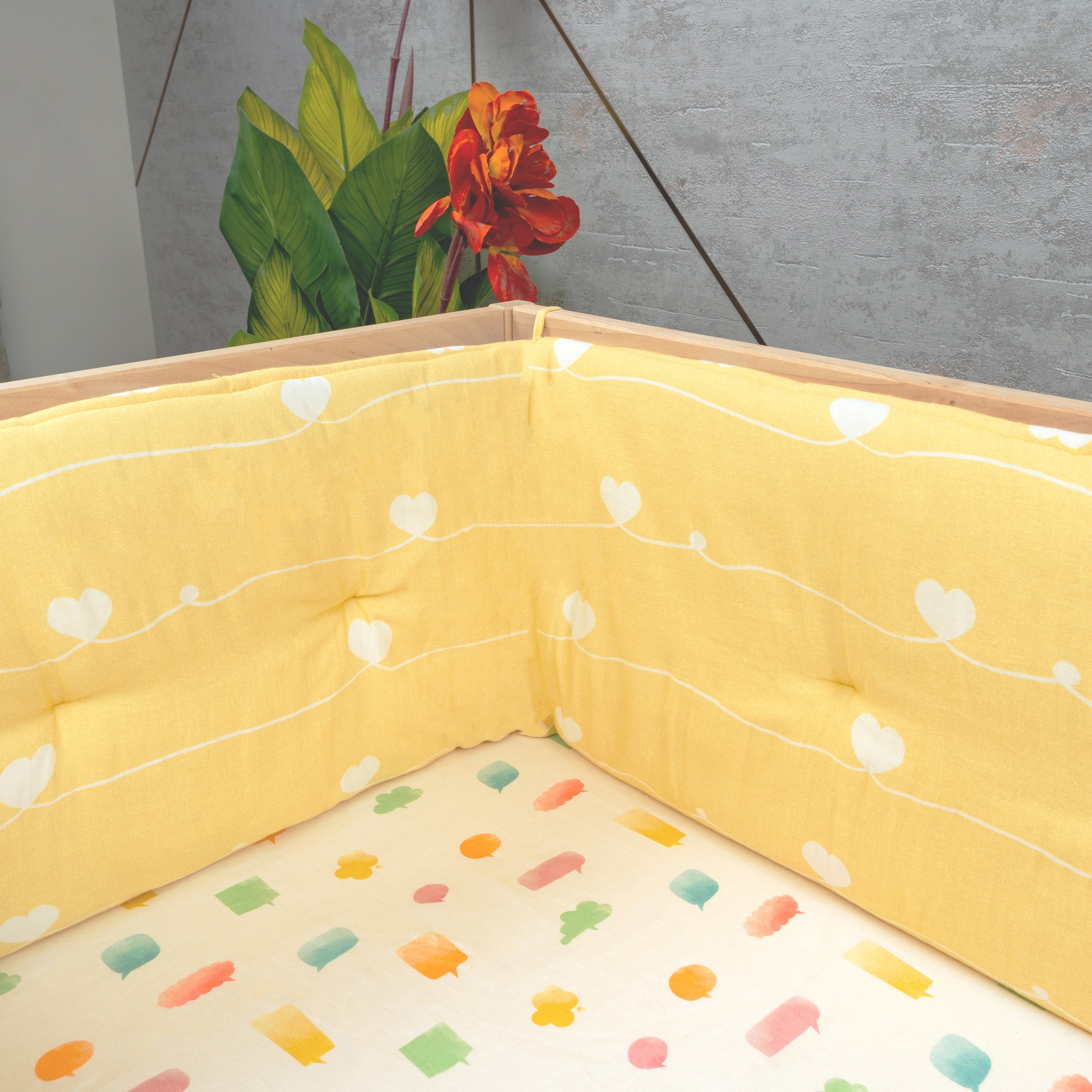 Tiny Snooze Organic Cot Bumper- Yellow