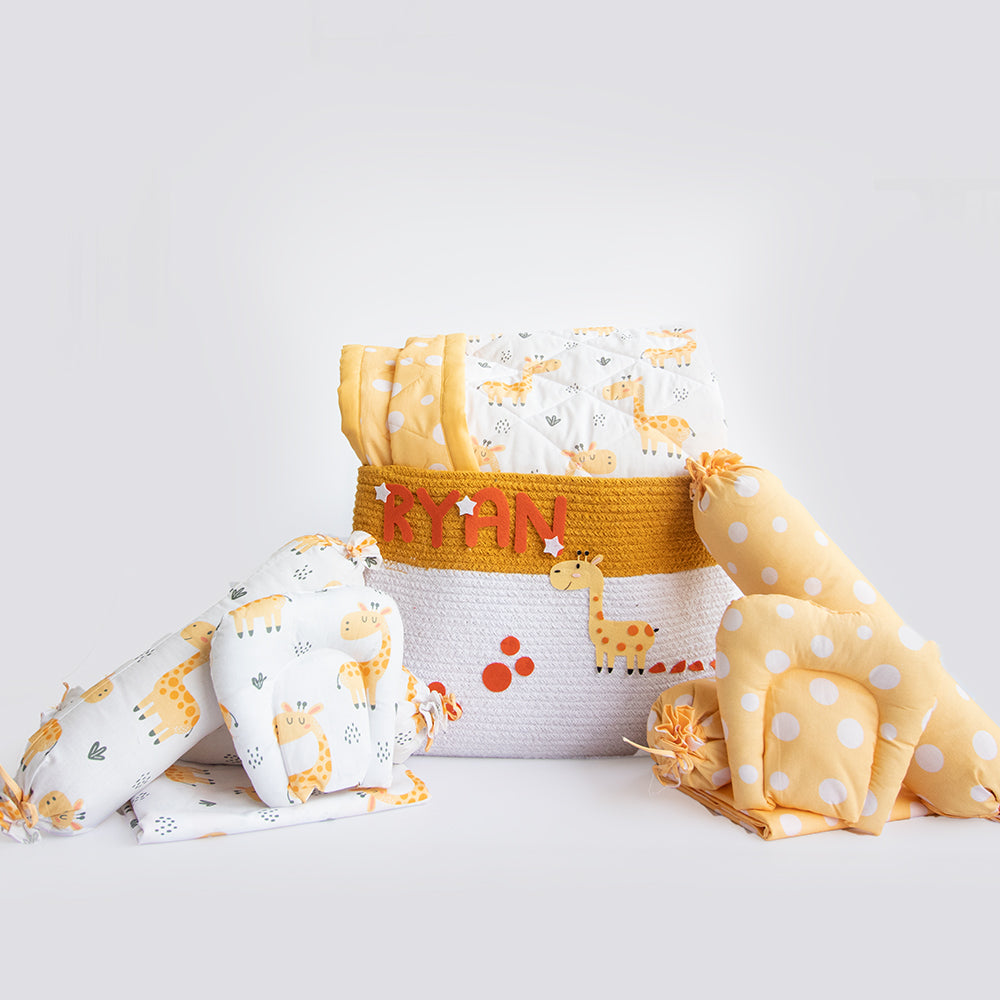 Super Value Bedding Set - Baby Giraffe & Cute Polka (Set Of 11)