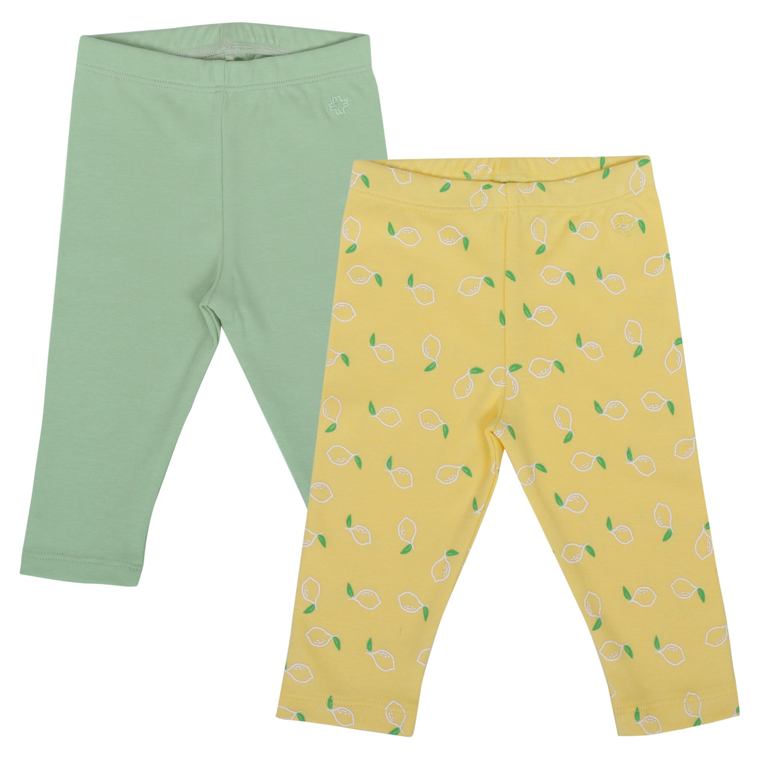 My Milestones Leggings  - Yellow Lemon / Sage Green - 2PC Pack