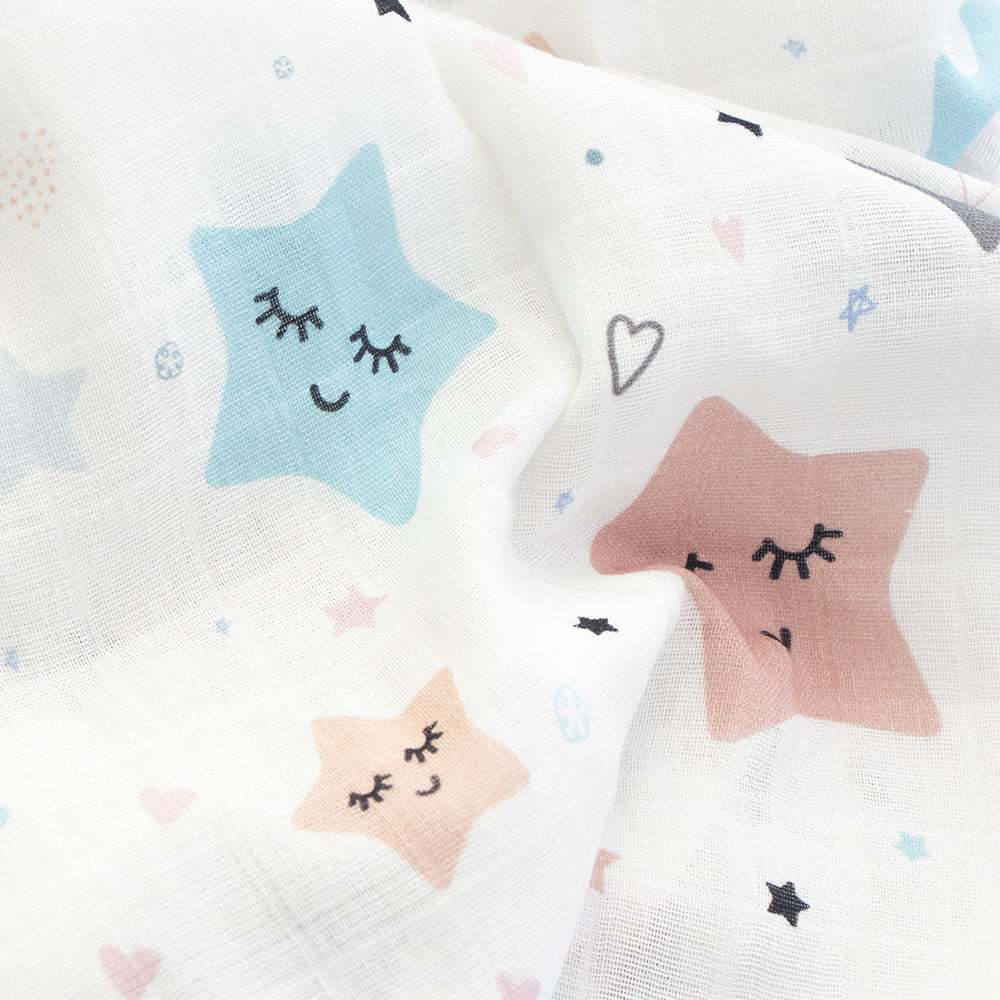 Twinkly Stars - Reversible Muslin Blanket