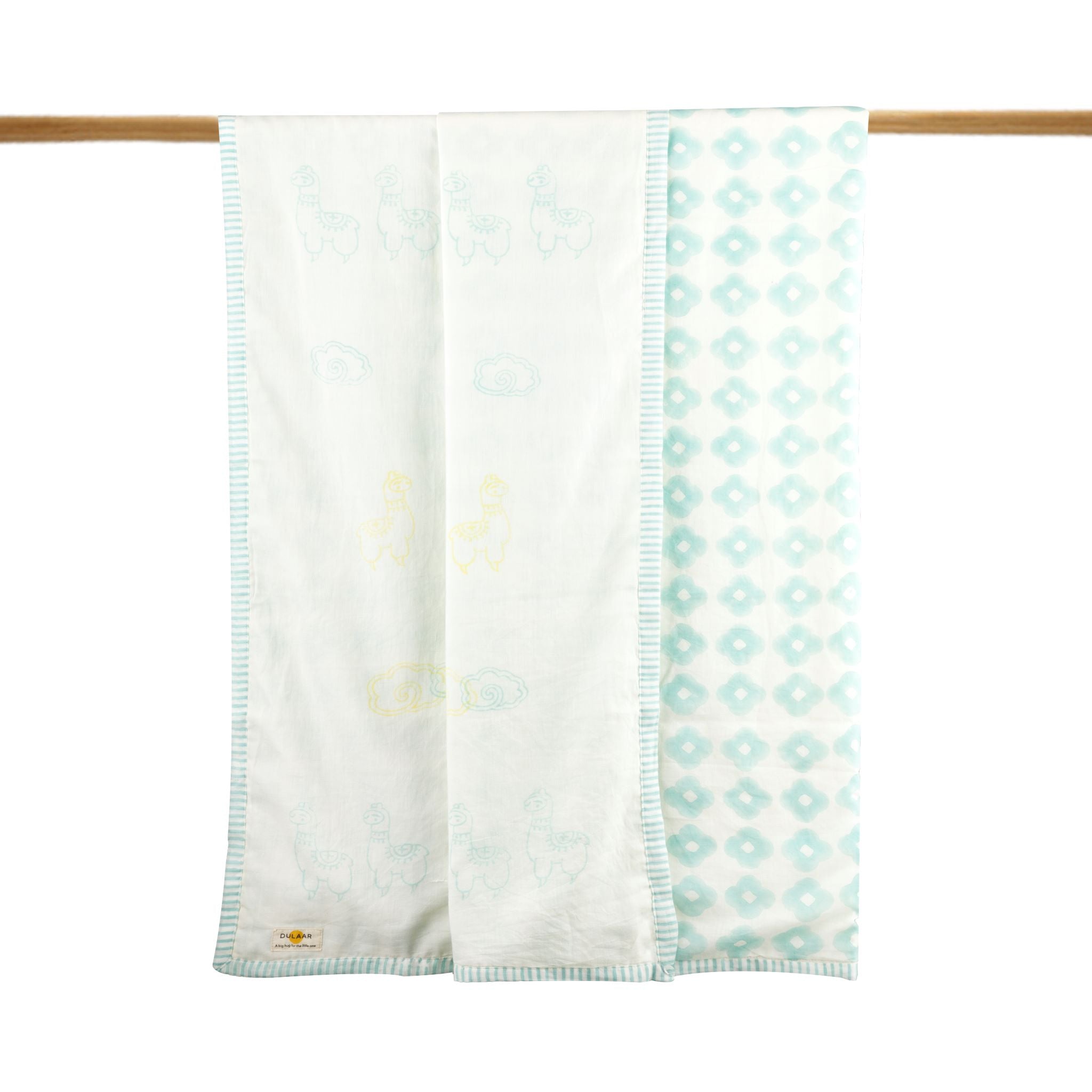 Dulaar Mulmul Muslin Dohar | Hand-Block Printed- Llama Love