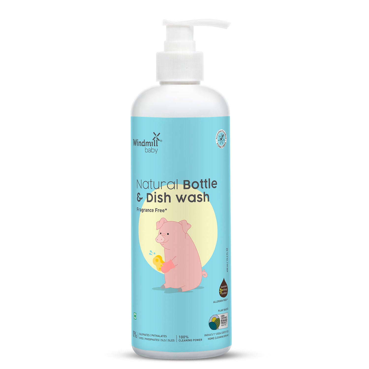 Windmill Baby Bottle Cleaning Liquid, Natural And Fragrance Free