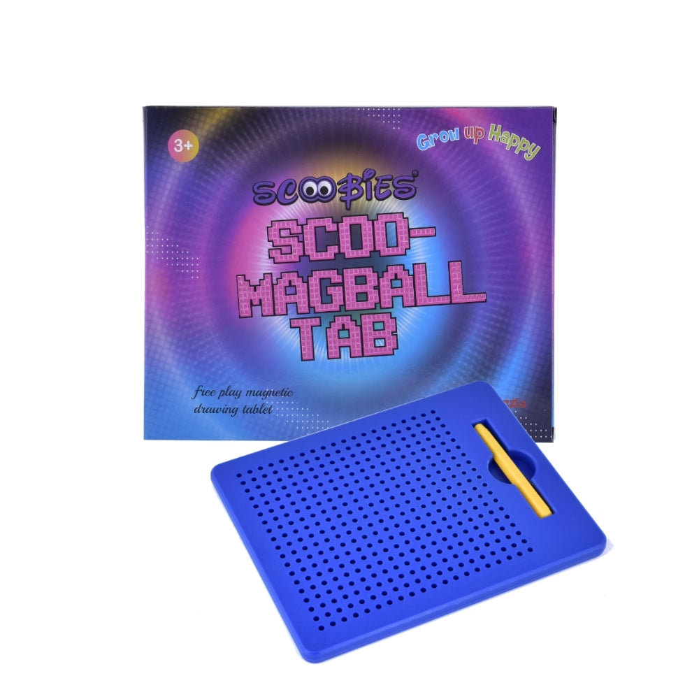 Scoo-MagBall Blue Tab | With Magnetic Stylus | Kids Reusable Fun Learning Pad | With Audible Click Sound | Creative Education Drawing Tablet
