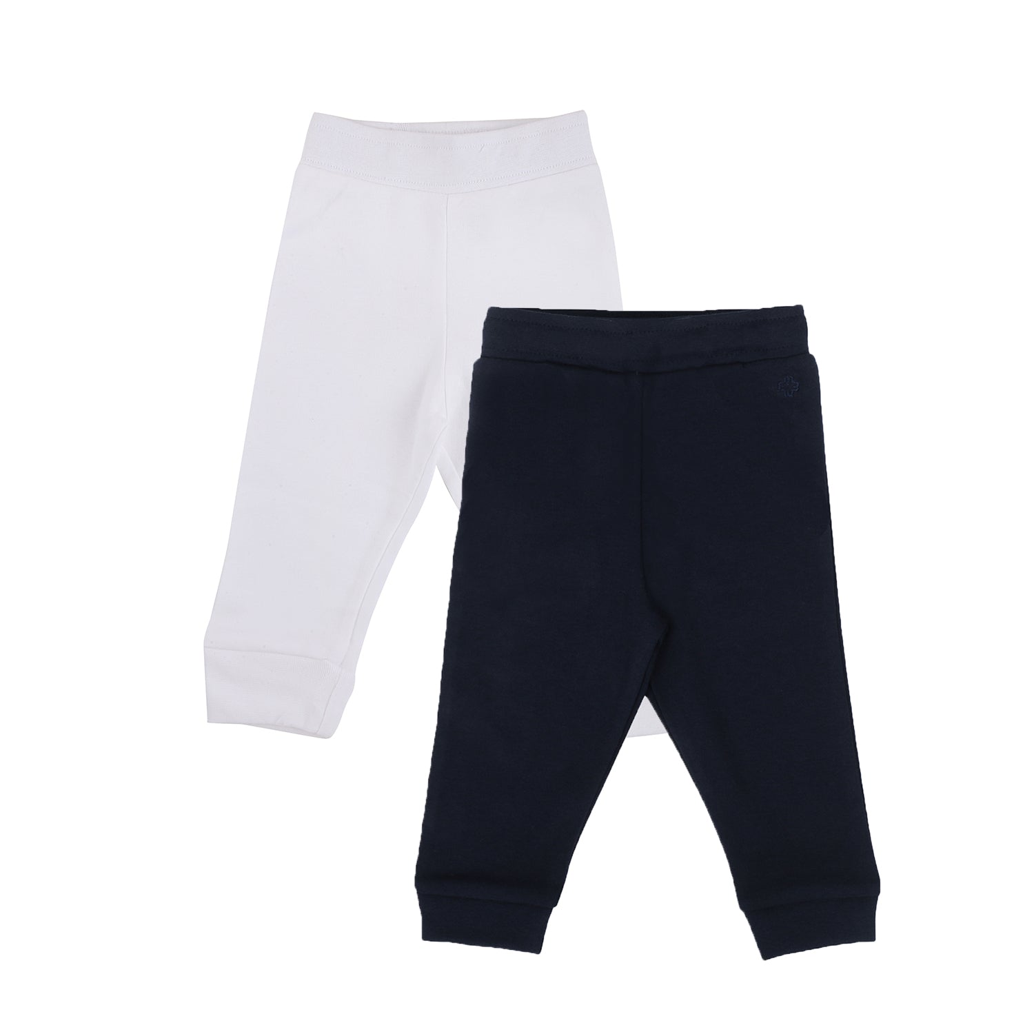 My Milestones Joggers White / Navy Blue - 2 Pc Pack