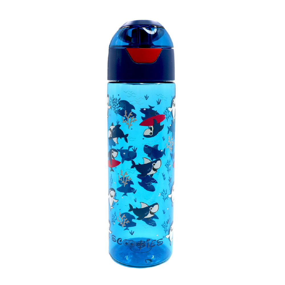 Scoobies Tritan Bottle | Shark Design | With Push Lock Button | Easy to Carry | 750 ML