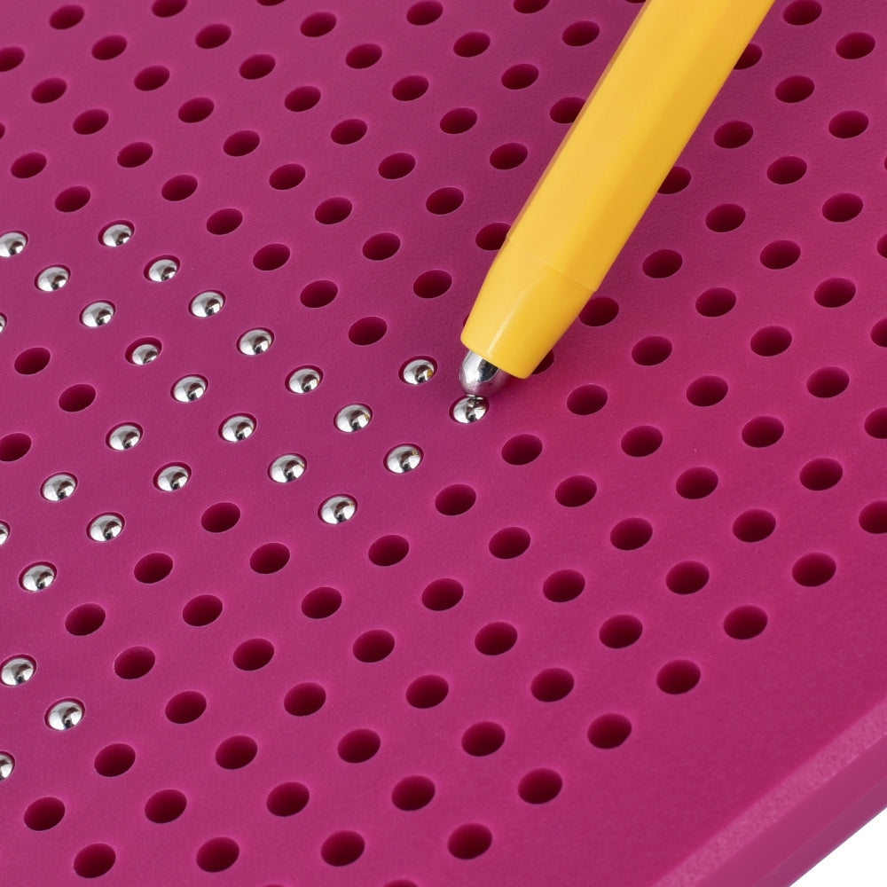 Scoo-MagBall Pink Tab | With Magnetic Stylus | Kids Reusable Fun Learning Pad | With Audible Click Sound | Creative Education Drawing Tablet