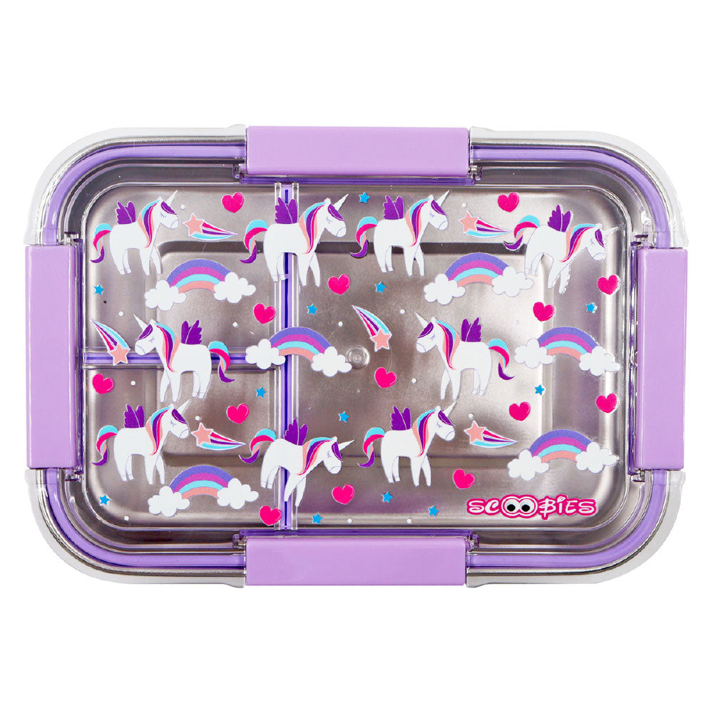 Scoobies Scrummy Lunchbox | Unilicious Design | Stainless Steel | With Airtight Lock Handles | Kids Safe | 650 ML