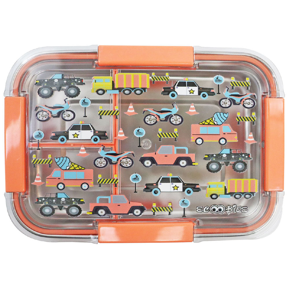 Scoobies Scrummy Lunchbox | Unilicious Design | Stainless Steel | With Airtight Lock Handles | Kids Safe | 650 ML