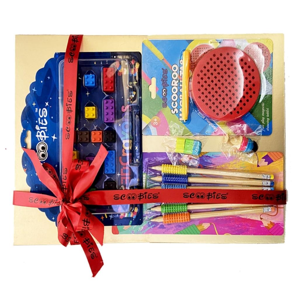 Scoobies Delight Combo | High Five Goodies | Ed-tainment Happiness Box | With Special Magnetic Writing Pad | Fab Deal