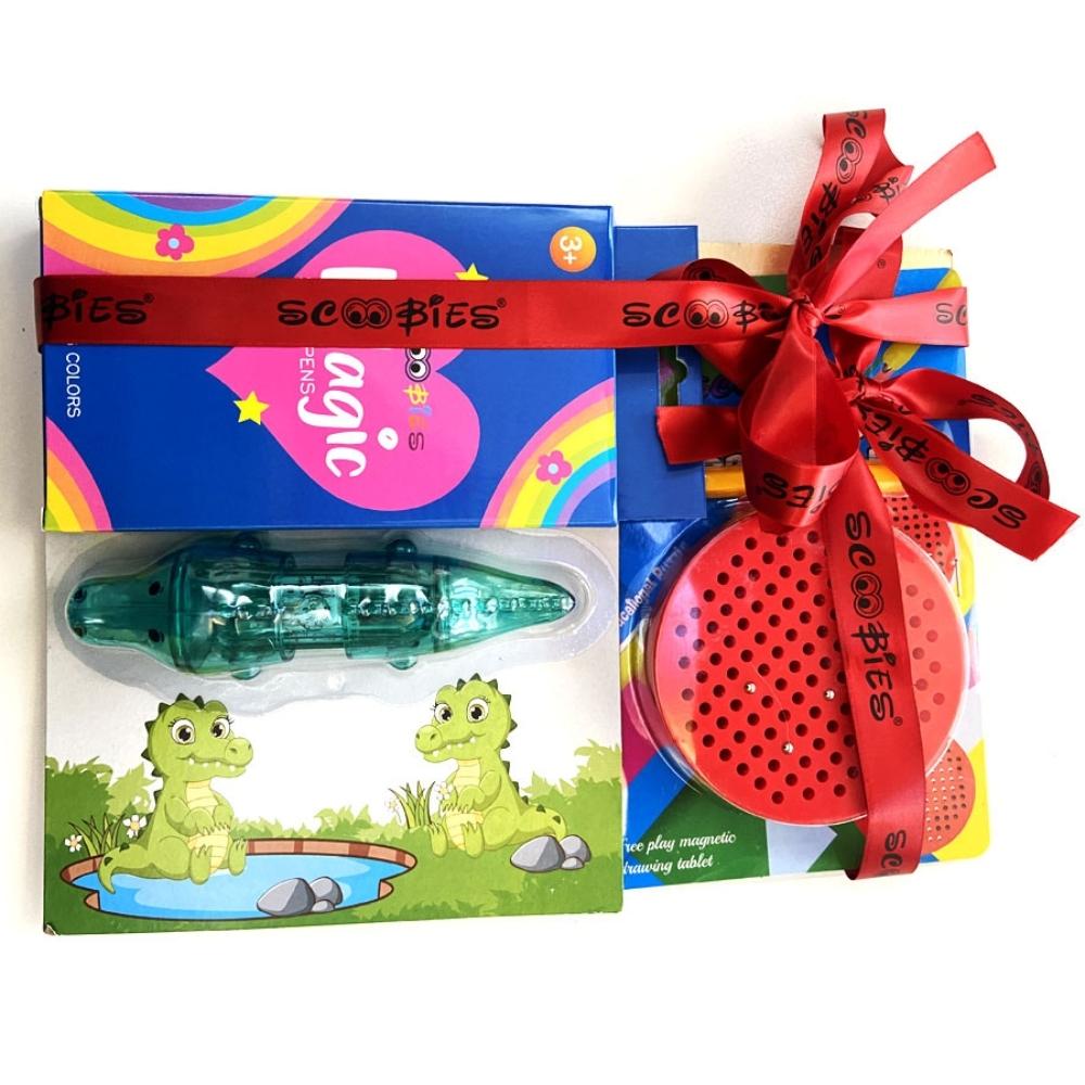 Travel on the Go (Red) | Fab 3 Goodies | Ed-tainment Happiness Box | With Special Magnetic Writing Pad